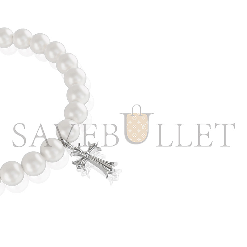 CHROME HEARTS CROSSED PEARLS BRACELET 